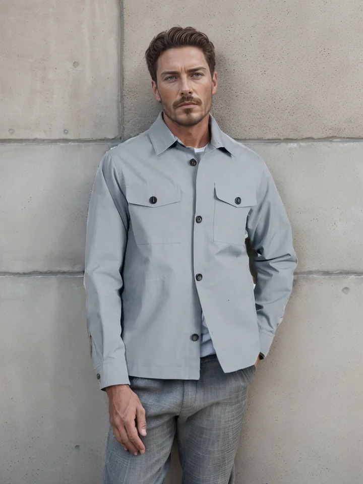 Mens Spring and Autumn Fashion Jackets Shirts Coats Casual Versatile Workwear Style Thin Jackets 250610