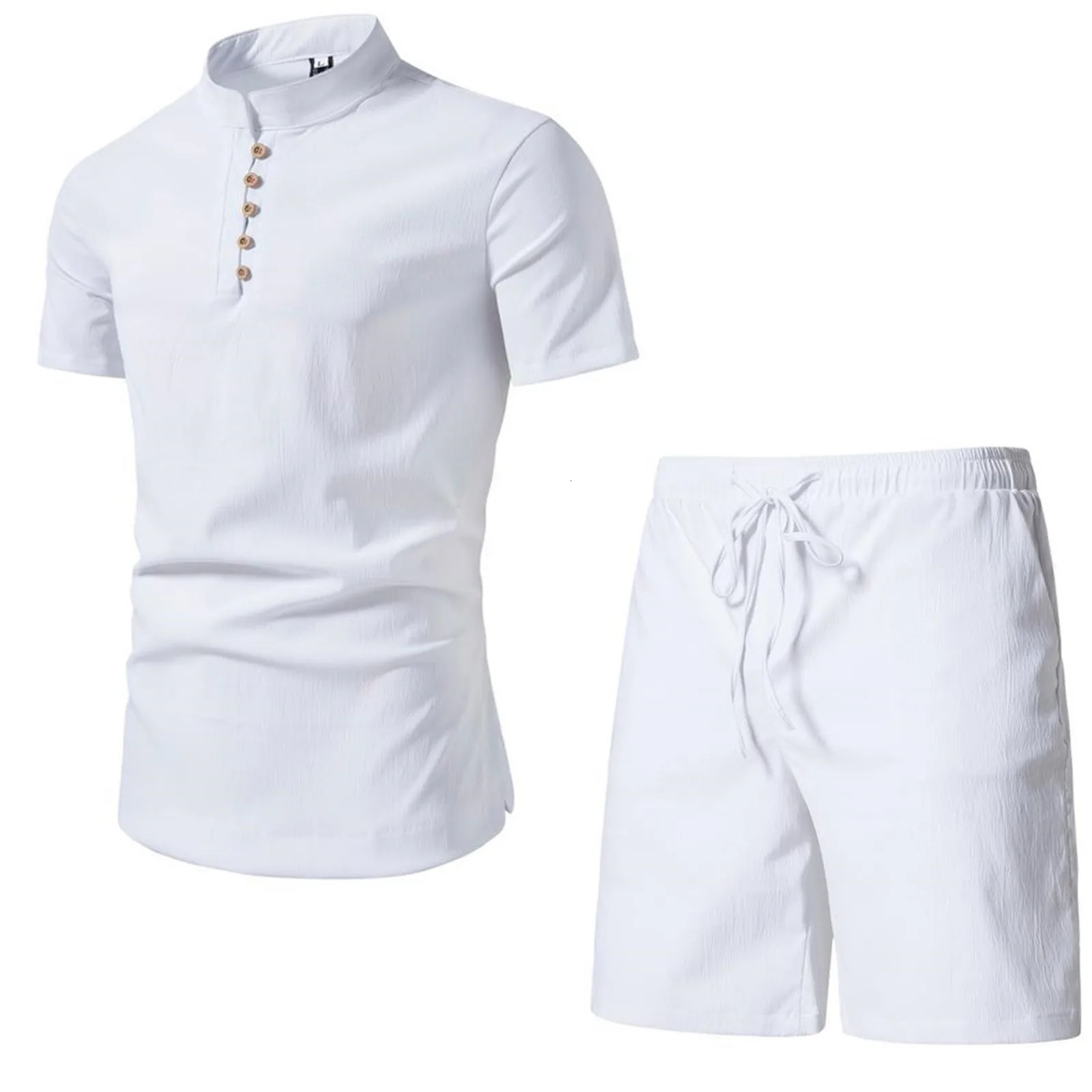 Mens 2 Piece Clothing casual suits T Shirt Sports And Leisure Short Sleeved Shorts Cotton solid color comfortable Suits for Men 250606
