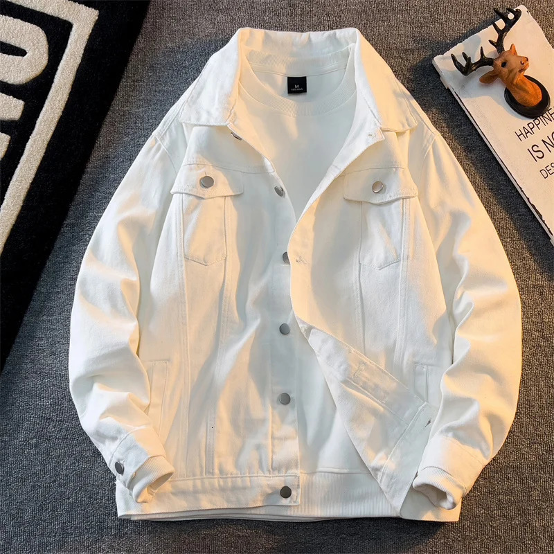 Hommes tendance vêtements printemps automne american rétro high street vestes en denim décontracté volumineuse de vêtements de travail polyvalent