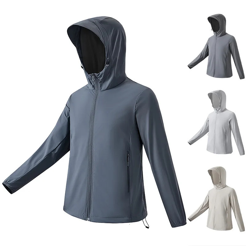 Outdoor Ice Silk Sunscreen Clothes Mens Summer AntiUltraviolet Light And Breathable Fishing 250610