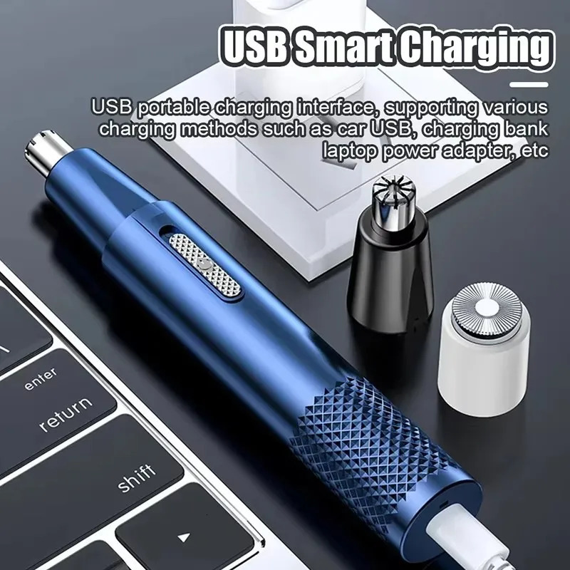 1pc Electric Nose Hair Trimmer Mens Nose And Ear Remover Automatic Washable Electric Shaving Tools USB Rechargeable 250612