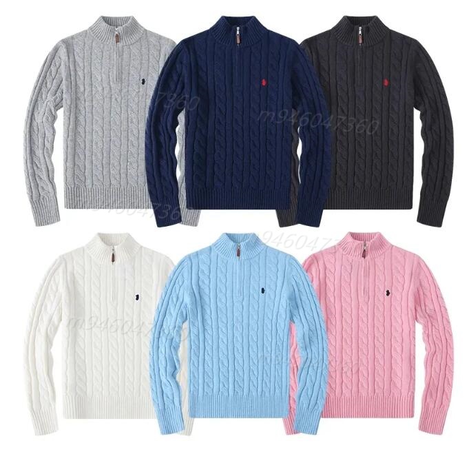 2025 mens sweaters autumn wool casual small horser pull half zip polo chandail cardigan jacket winter long sleeve sweater Pullover women hoodie S-XX