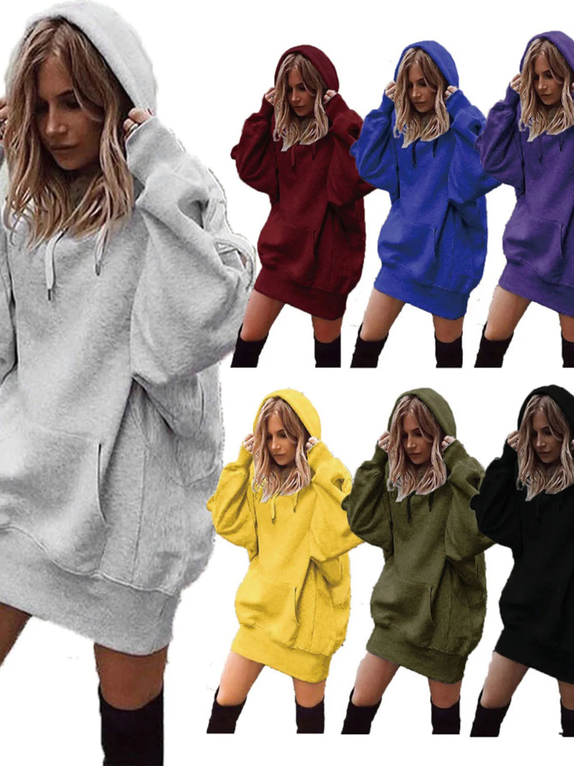 TikTok Viral Womens Fleece Lined Hoodie Oversized Pullover Solid Color Fall Winter Streetwear Essentials Cozy Outfit 250612