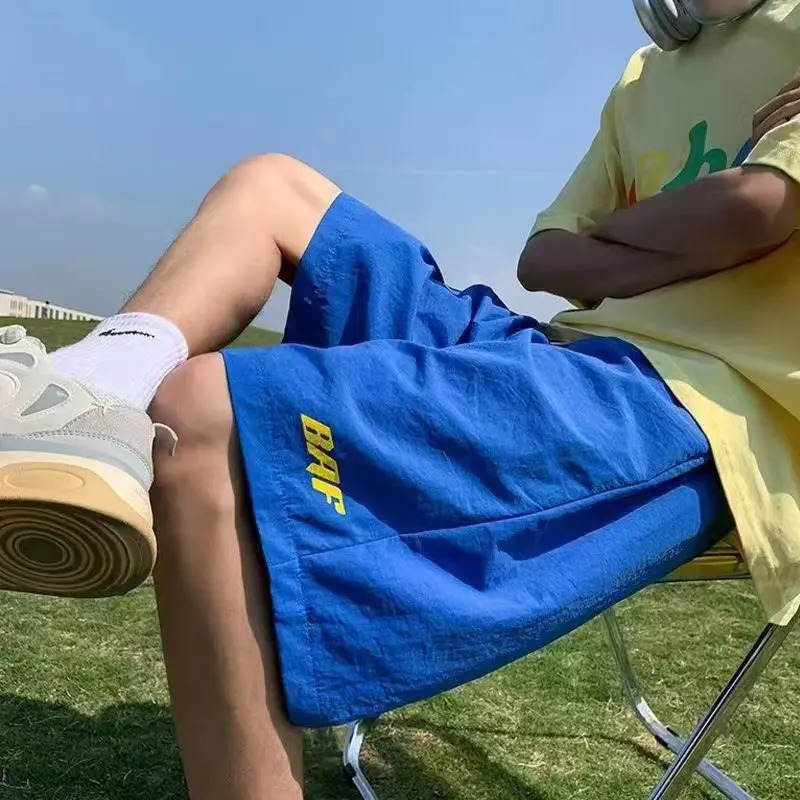 2024 Japanese Y2k Mens Shorts Vintage Beach Pants Summer Loose QuickDry Cotton Sports Gym Cargo Hip Hop Streetwear 250603