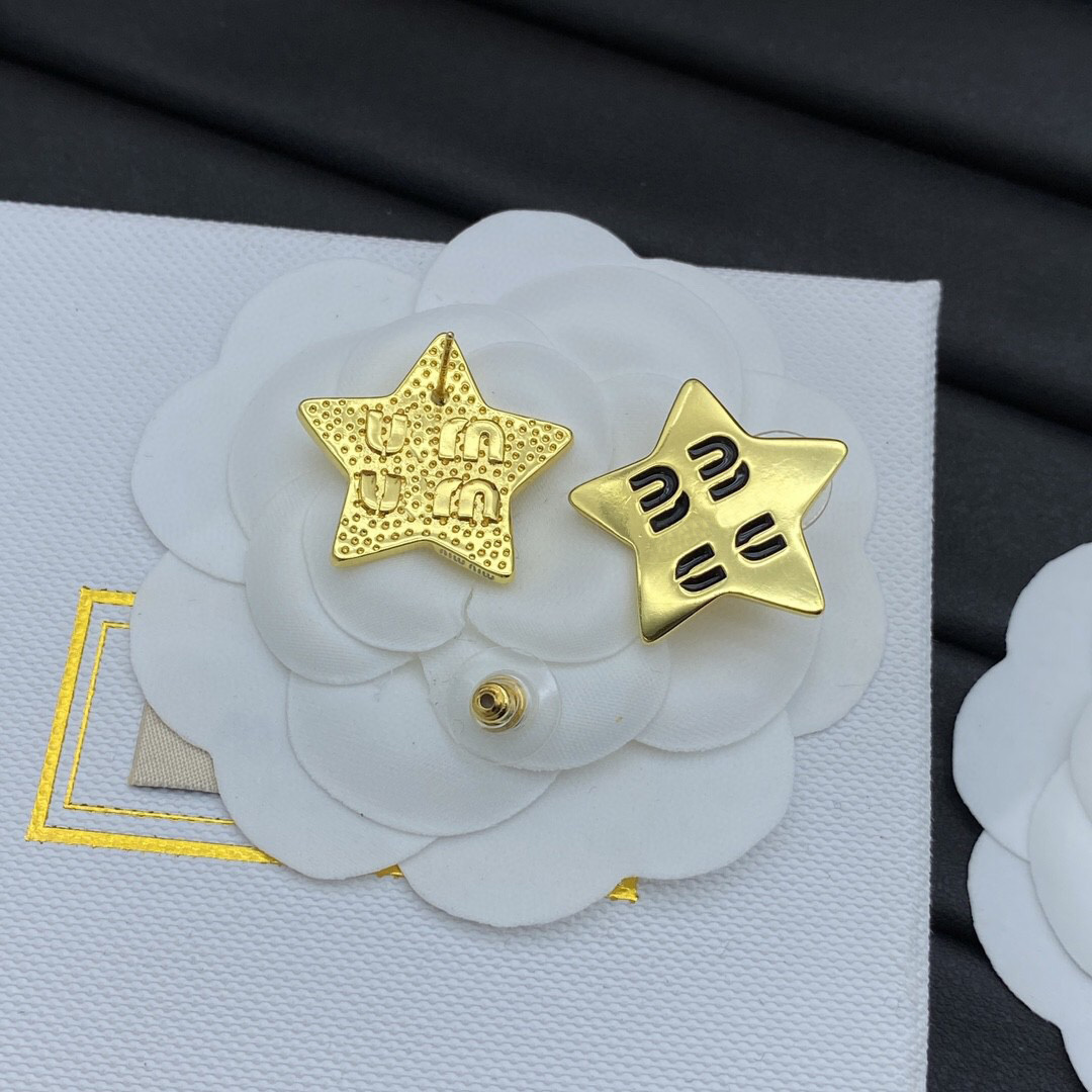 En tant que boucles d'oreilles de créateurs d'origine pour femmes - Gold Silver Col classique Classic Star Luxury Stud Oreads - Élégant cadeau de