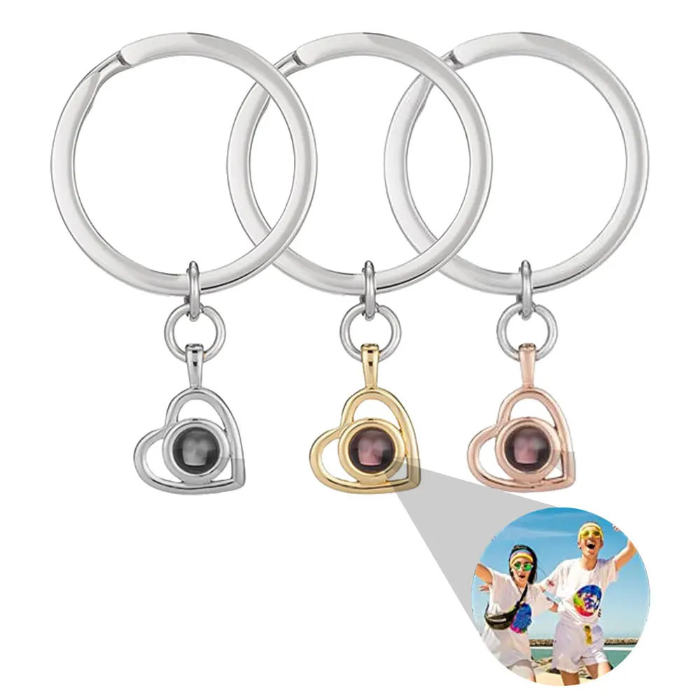 Po Projection Keychain Heart Personalized Po Keychain Stainless Steel Custom Projection Po Keychain Anniversary Gift 250530