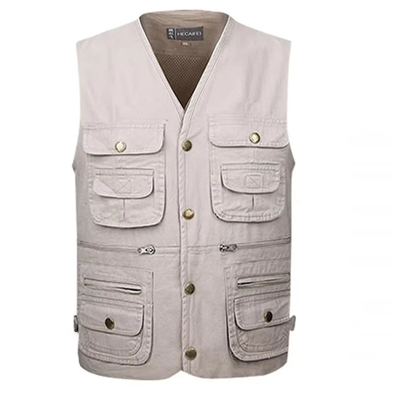 Gilet masculin tactique XL-5XLMale Multi poche déchargement gilet sans manches été gilet de pêche en plein air grande taille veste 250613