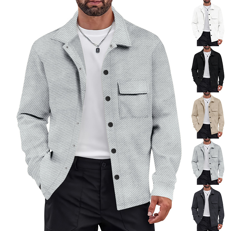 2025 mens jacket men designer jacket windbreaker Heavyweight men's retro casual jacquard knit lapel collar shirt jacket