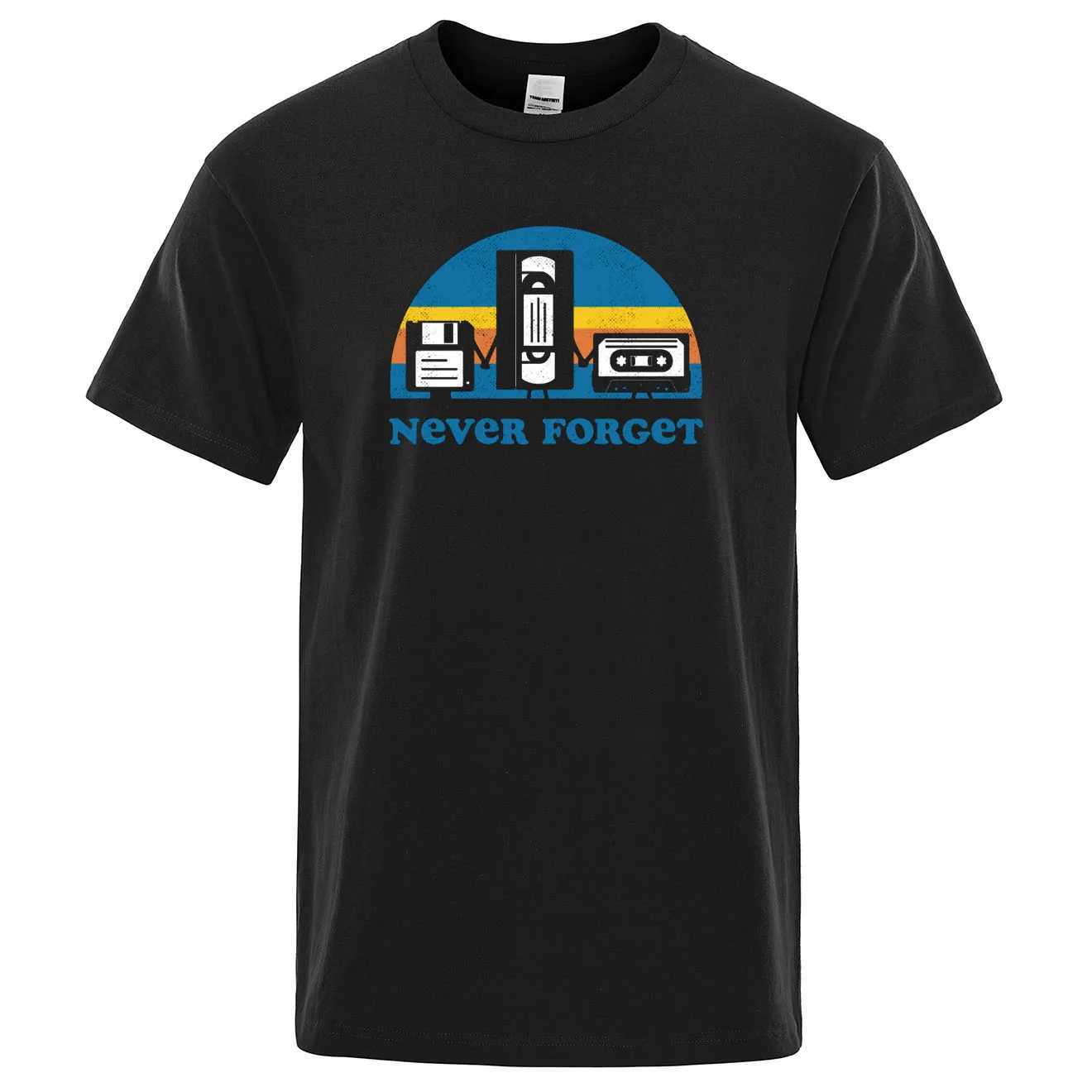 Never Forget Sarcastic Graphic Music Funny Printed T-Shirt Men Loose Oversize Tshirt Casual Breathable Short Sleeve Clothing X250613