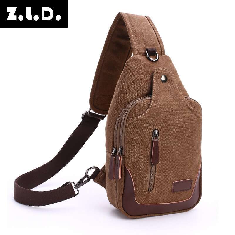 Professional Production Of New Fashion Men's Shoulder High-Quality Washed Canvas Crossbody Chest Bag