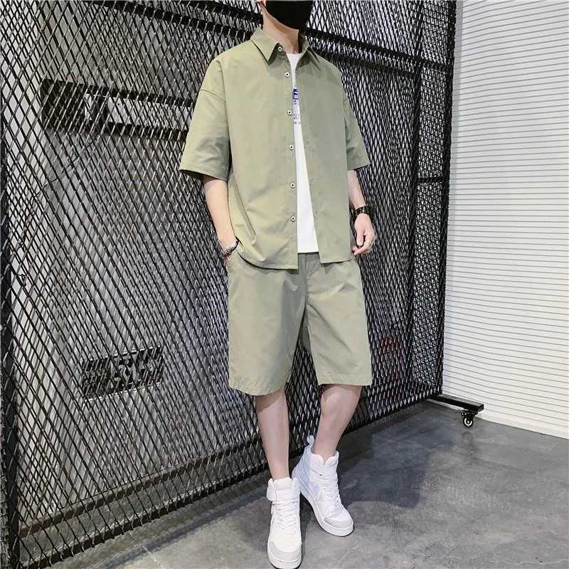 Les hommes de sets pour hommes chemises noires survêtements de survêtement simples de survêtement sans sweat-shirt t-shirts shorts pour hommes te