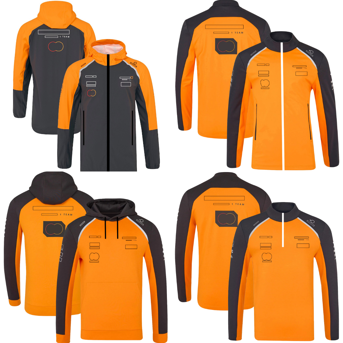 F1 2025 Team Hoodie Formula 1 Driver Hooded Sweatshirt Yellow Hoodie New Racing Men Full Zip Softshell Jacket 1/4 Zip Midlayer Unisex