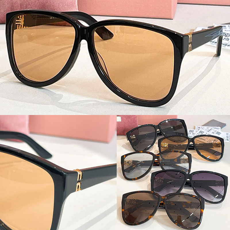 Lunettes de soleil ombre pour le cadre jaune de l'acétate noir avec UV400 Dame des lunettes de soleil ovales Fashion Party A08