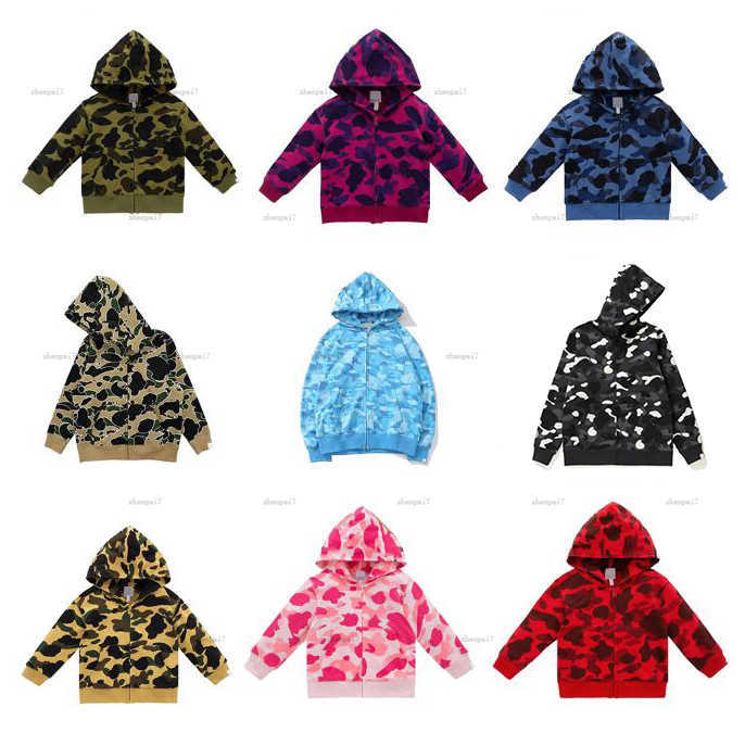Top baby hoodie Complete labels child sweater Camouflage design Sweater kids designer clothes Multi color striped printing children pullover A000-image-1061785481