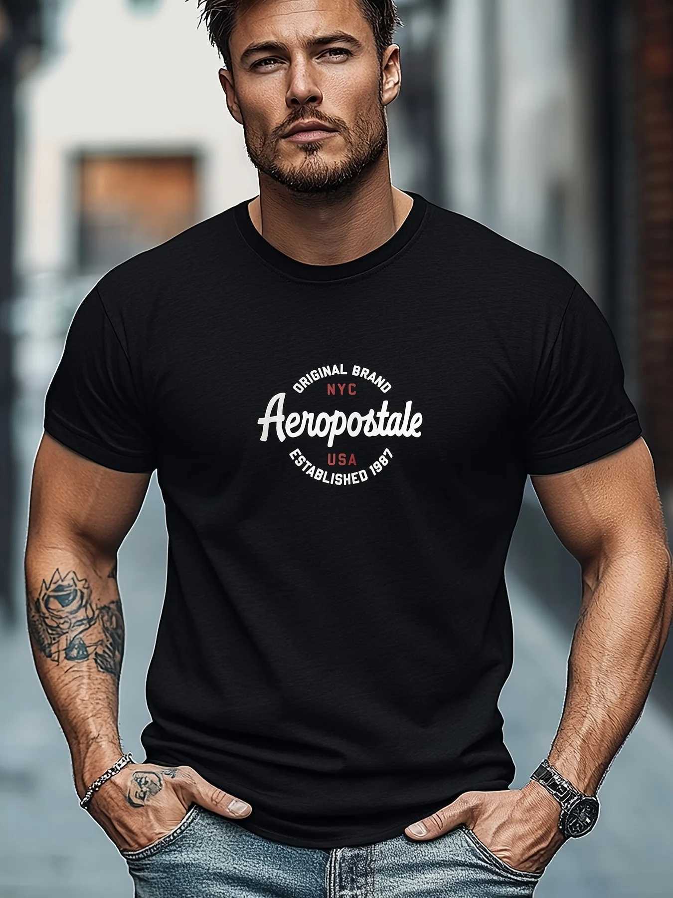 Mens Summer 100% Cotton Fashionable Casual Sports Loose Large Pattern Printed Round Neck Short Sleeve T-shirt Top X250613