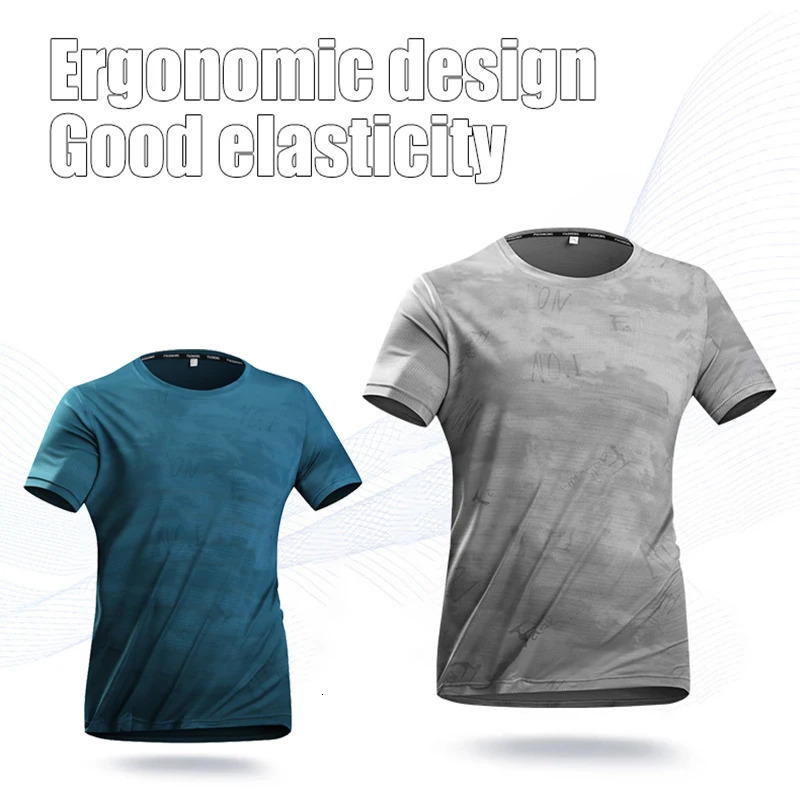 CHRLCK Mens Camouflage Running T-shirt Summer Ice Silk Thin Top Printing Quick Dry Short Sleeve Breathable Fitness T-shirts 250613