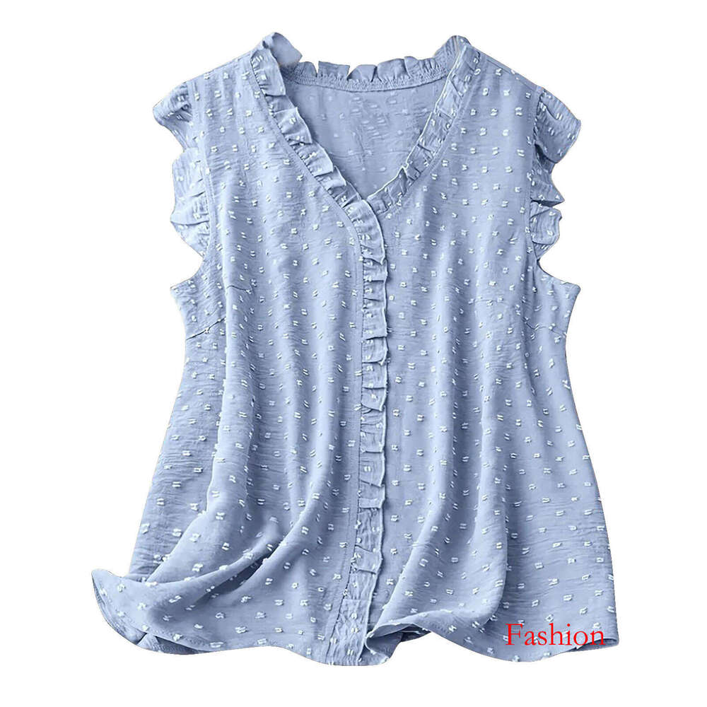 New Summer V-Neck Top Fuzzy Fabric Sleeveless Vest With Chest Darts B5 b7