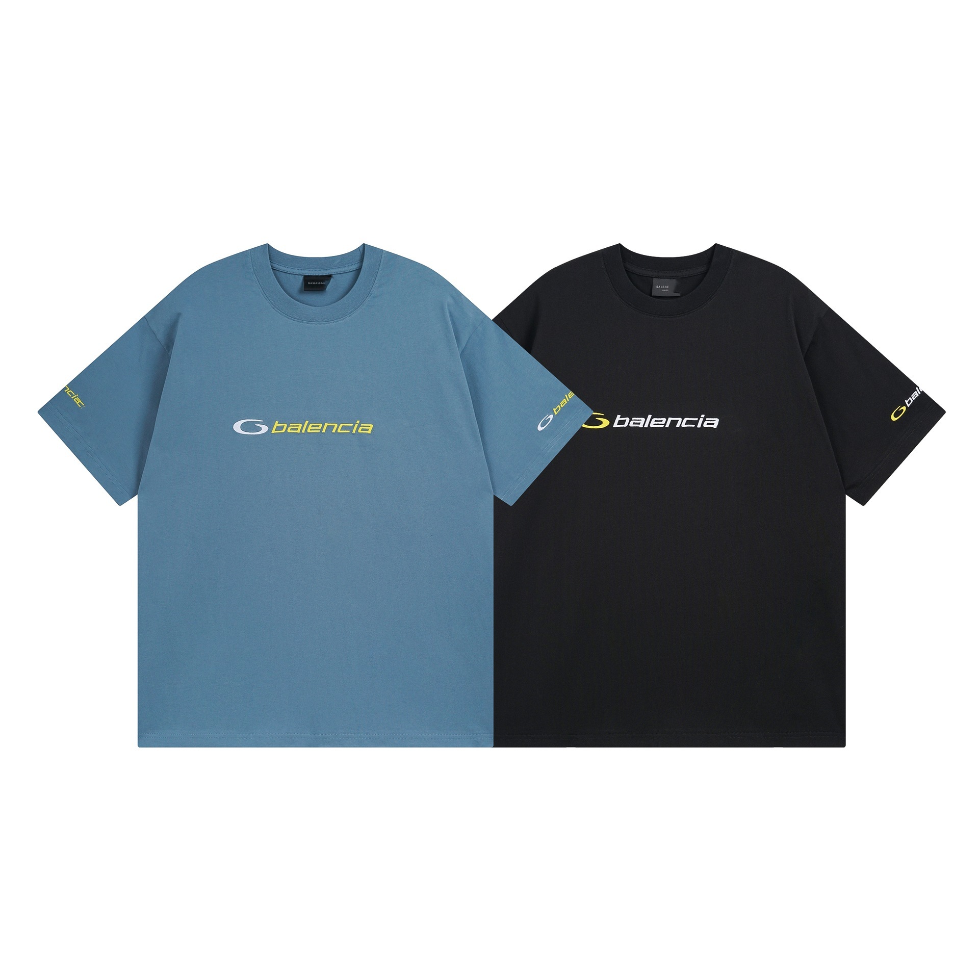 New Letter Front and Back Left and Right Sleeve Exquisite Embroidery Short Sleeve Couple T-Shirt