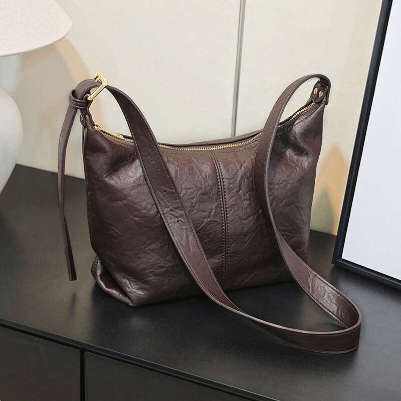 Women's Bags Designer Korean Style Tote Commuter High-End Large Capacity Women's Soft Leather Simple Versatile Shoulder Crossbody Bag For