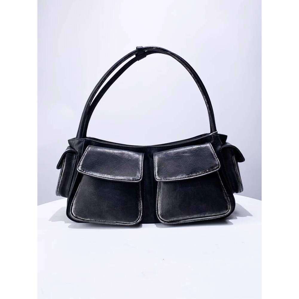 Motorcycle Multi Pocket Niche Design New Square Underarm Handbag Shoulder Bag