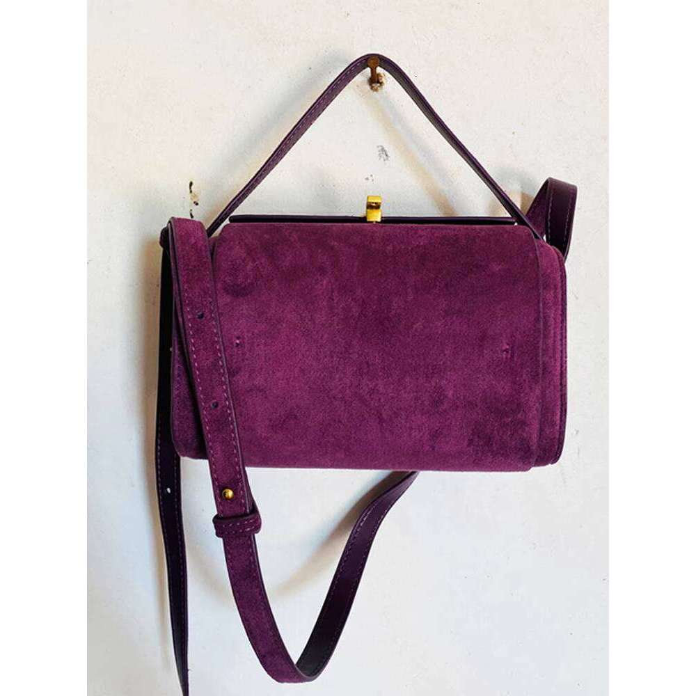Box Small Square Niche Design New PU Matte Suede Texture Lock Handle Shoulder Crossbody Bag