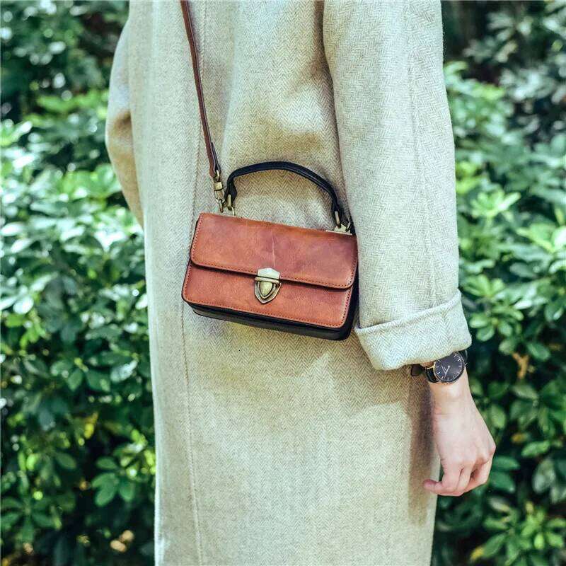 Mode Vintage en cuir véritable dames Mini sac à main week-end fête quotidienne naturel véritable peau de vache femmes mignon petits sacs à bandou