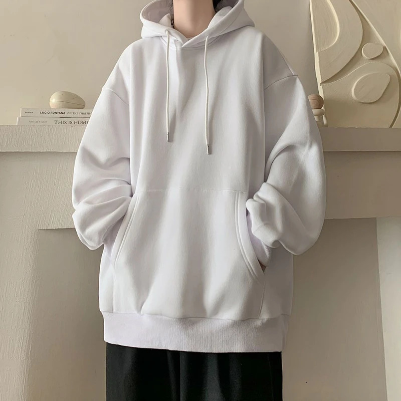 Japanese Solid Color Large Size Sweatshirt for Boys Spring Oversize Versatile Loose Hooded Jacket Trendy 250613