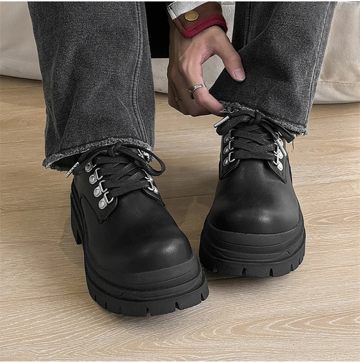 Business Fashion Men Hauteur augmentant les chaussures de derby polyvalentes rétro rétro surdimensiones surdimensionnées plates plates-formes en