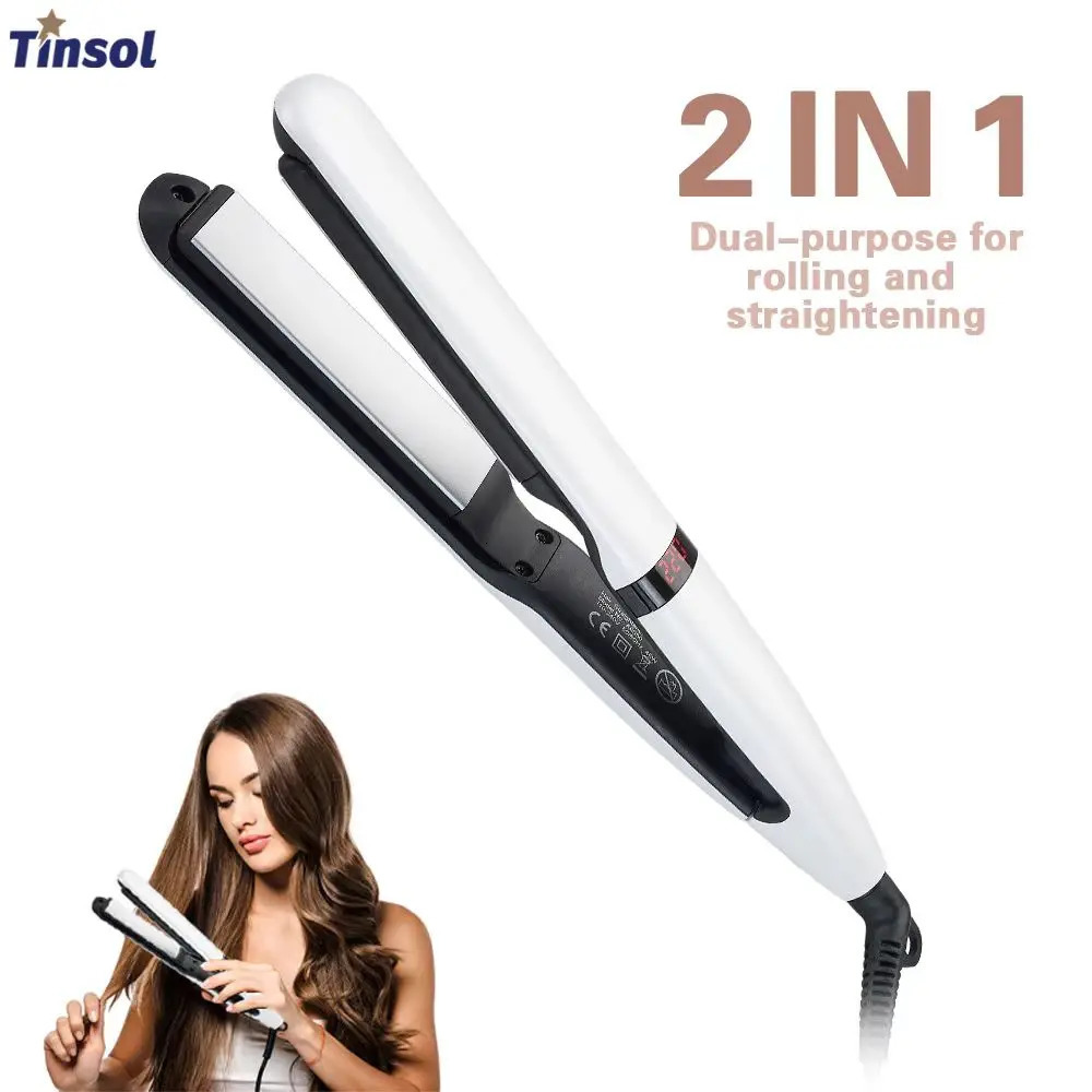 Coiffure lisseur avec écran LCD Curling Iron 2-en-1 Portable Professional Home Personal Styling Outils litrefing Iron 250611