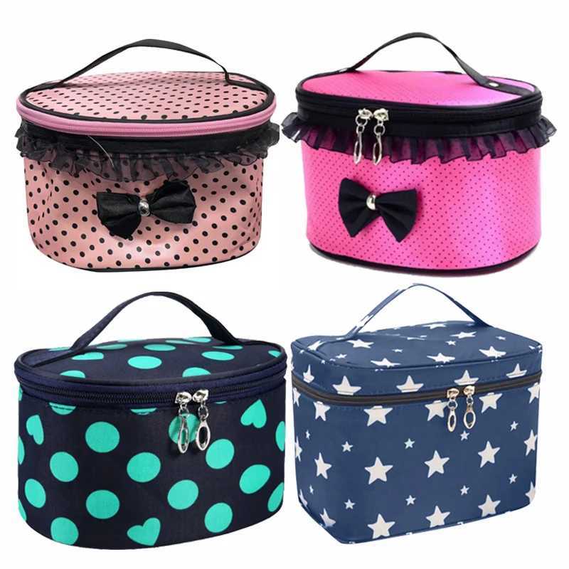 1pcs Dot Bowknot Women Lace Patchwork Organizer Bag Makeup Cases Female Lace Cosmetic Bag Waterproof Cosmetic Pouch Home Z250612