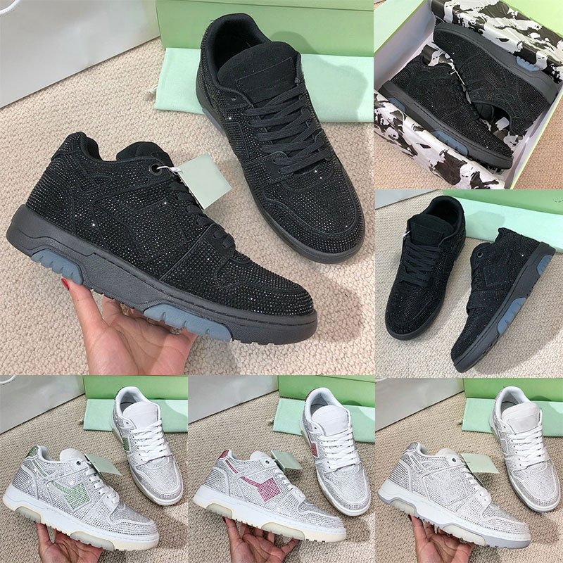 Men de style rétro Femmes Ow Crystal Sneakers Classic 90S Basketball Sports Chaussures Femmes Street Street Chaussures Designer Shoe de créateur