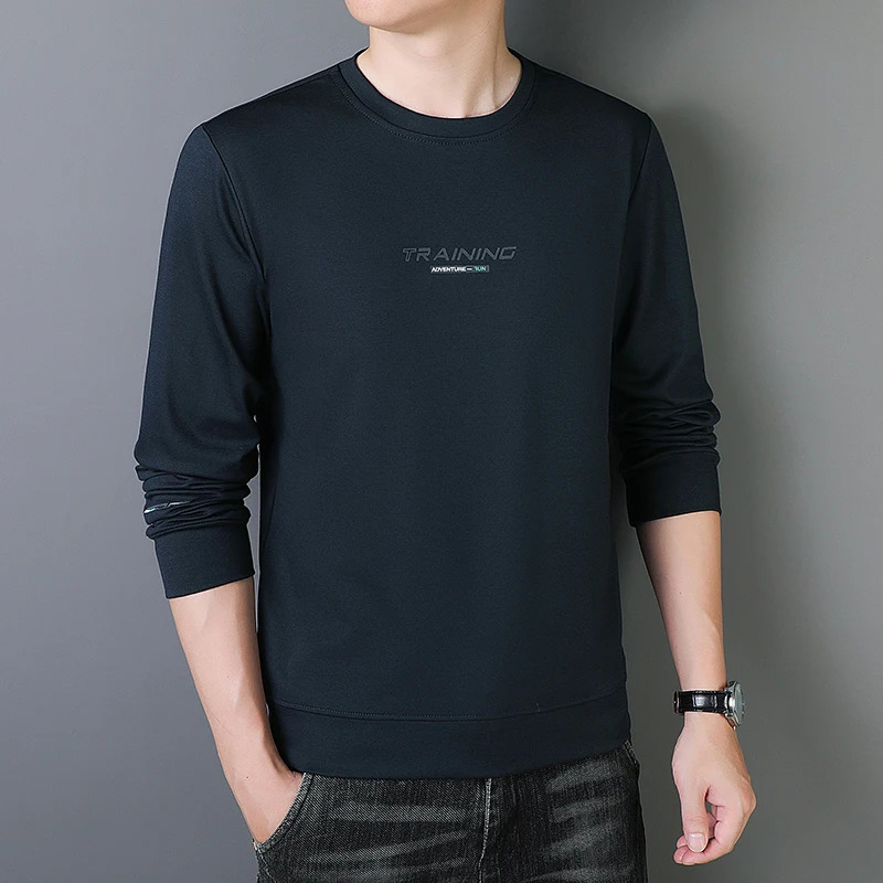 Sweat-shirts pour hommes automne et hiver sport décontracté sweat col rond pull polyvalent grande taille chemise de Base 250613