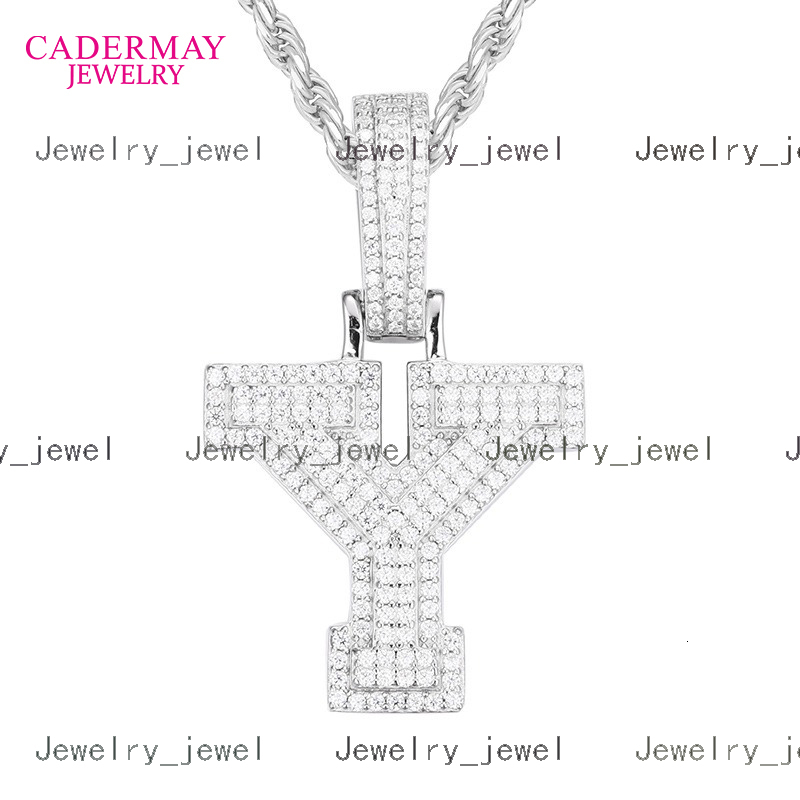 A to Z S925 Letter Round Moissanite D VVS Ice Out Hiphop Pendant Pass Diamond Tester Moissanite Pendant Necklace