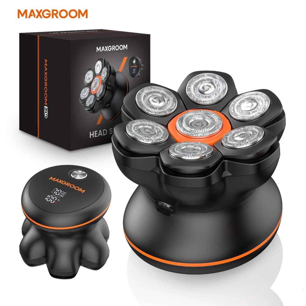MAXGROOM 7D Head Shavers For Bald Men Wet/Dry Electric Shaver Hair USB Rechargeable LED Display Waterproof Beard Trimmer