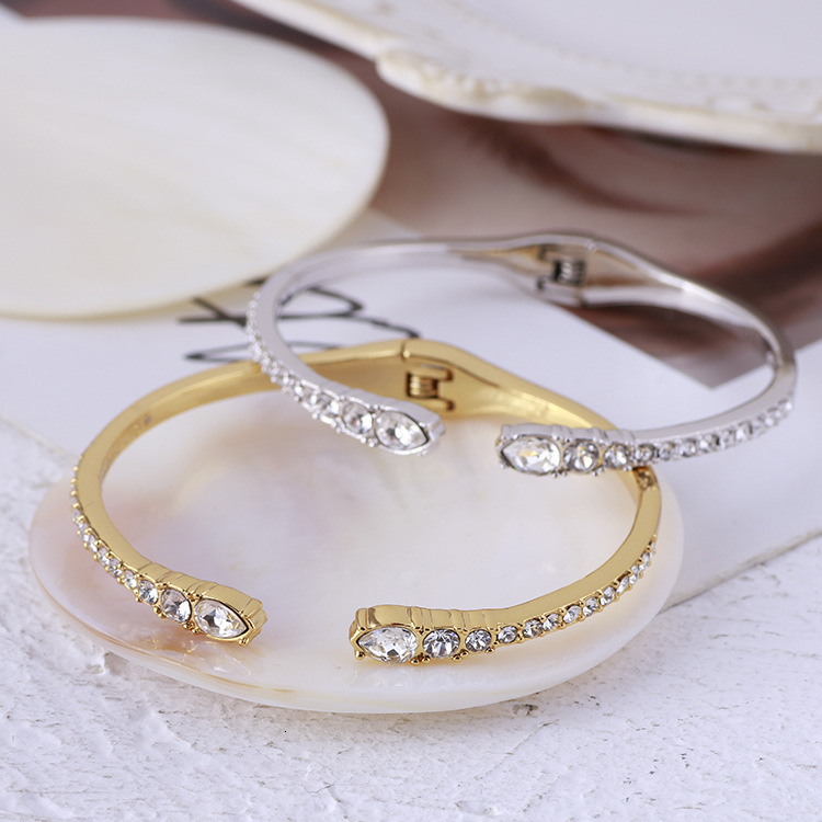 Bracelet ouvert en Zircon incrusté de Style quotidien Simple pour femmes, lot mixte