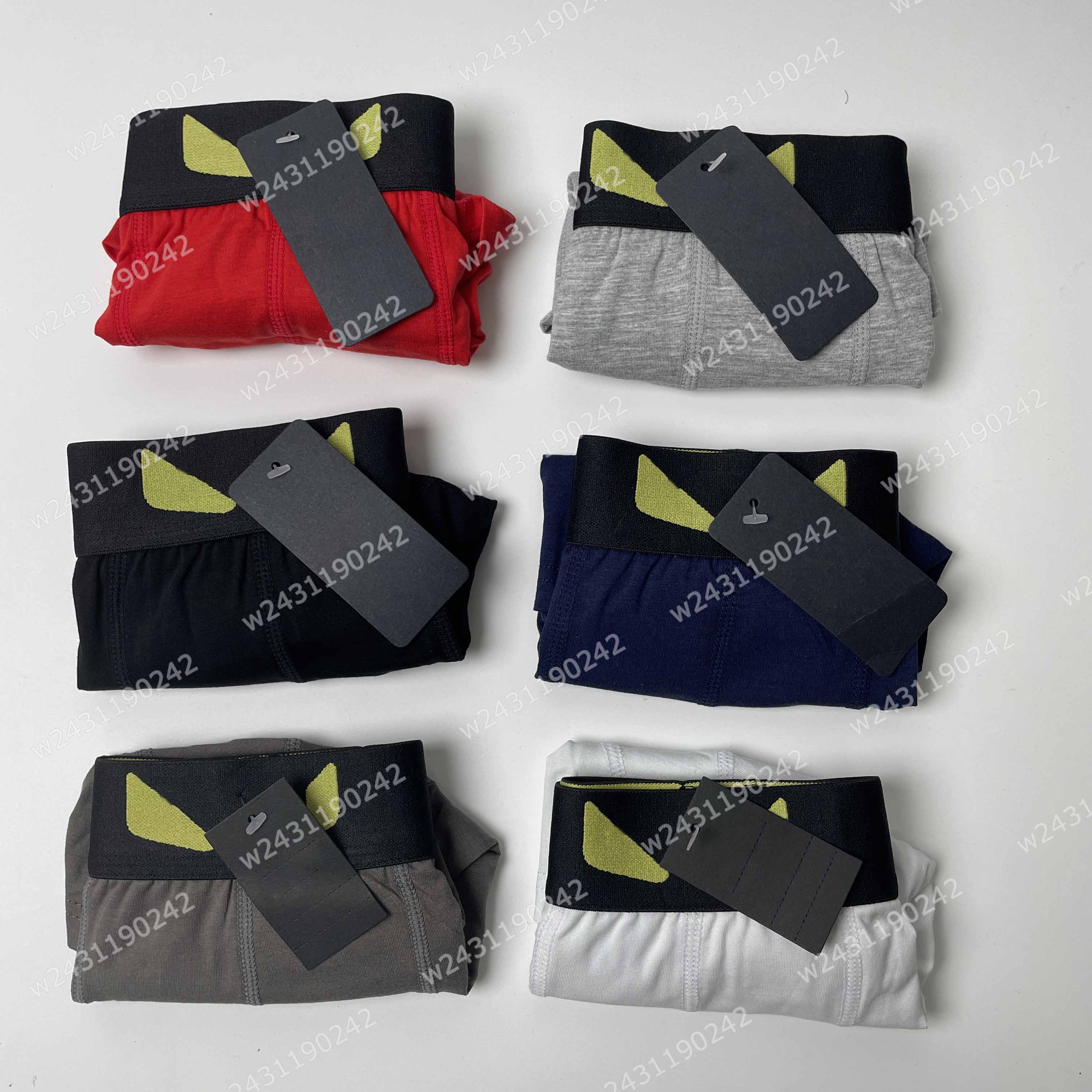 A new 5-piece men's trendy brand with fashionable design, comfortable cotton stretch flat underwear and multi-color breathable four-cornered un