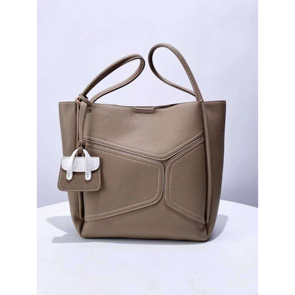 Mother and Child Bucket New Niche Design High Quality Texture Patchwork Handbag Shoulder Crossbody Bag