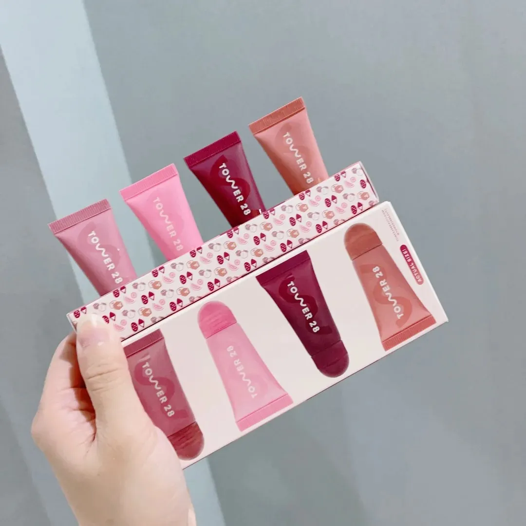 Makeup Lipgloss Tower 28 Beauty Lip Softies Plalumper 5G 4PCS MINI Set Liquid Lipstick Long dur