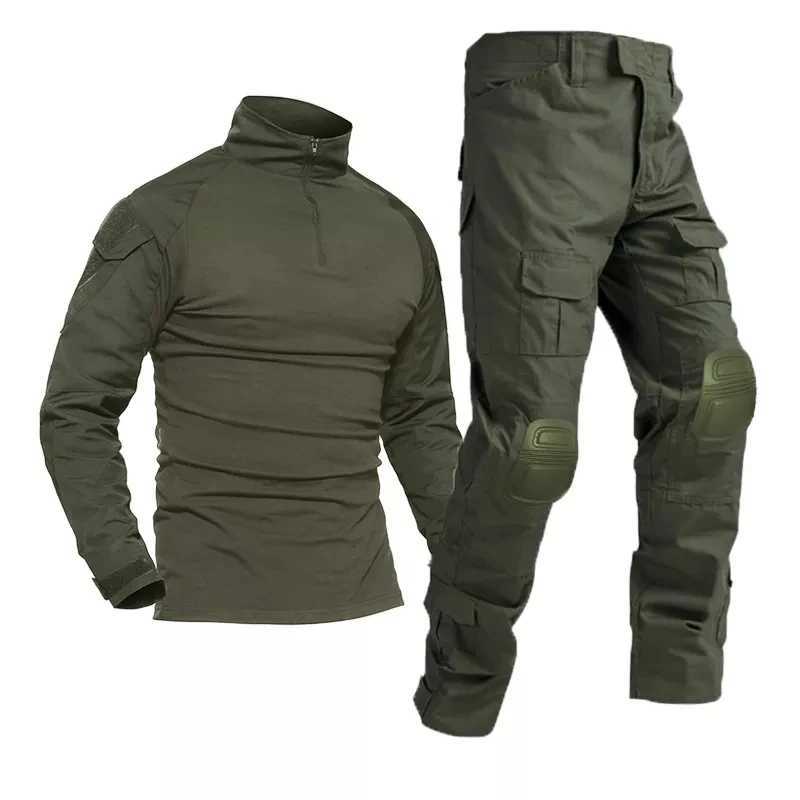 Men Tactical Suits Outdoor Paintball Clothing Uniform Shooting Combat Camouflage Shirts Cargo Knee Pads Pants W250613