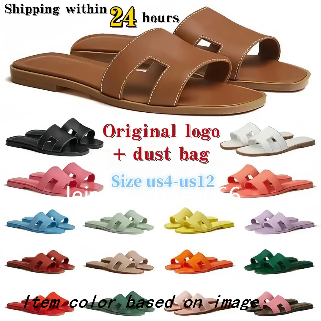 Slippers Designer Slides Oran Sandals Women Beach Slippers Genuine Leather Classic Luxury Summer Sandal Men Women Skin Slide Ladies flat shoes-image-939194540