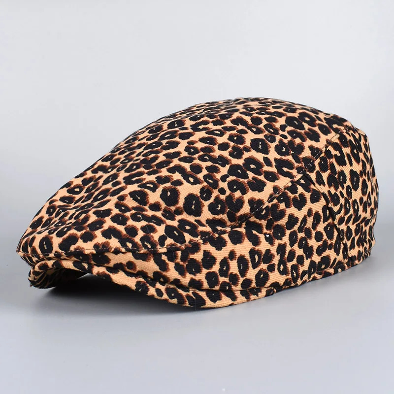 Leopard Print sboy Cap Cotton Spring boina mujer Summer Beret Womens Hat France Vintage Peaky Blinders Flat Hats 250612
