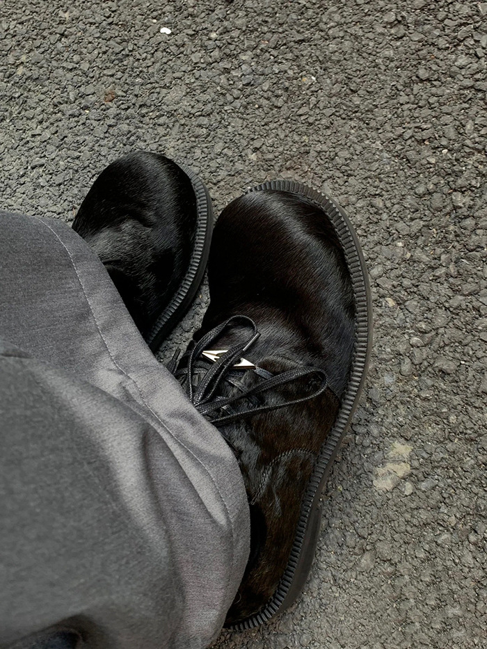 Élégant semelle épaisse épaisse chunky rond design molages en cuir polyvalent décontracté, les chaussures de confort unisex