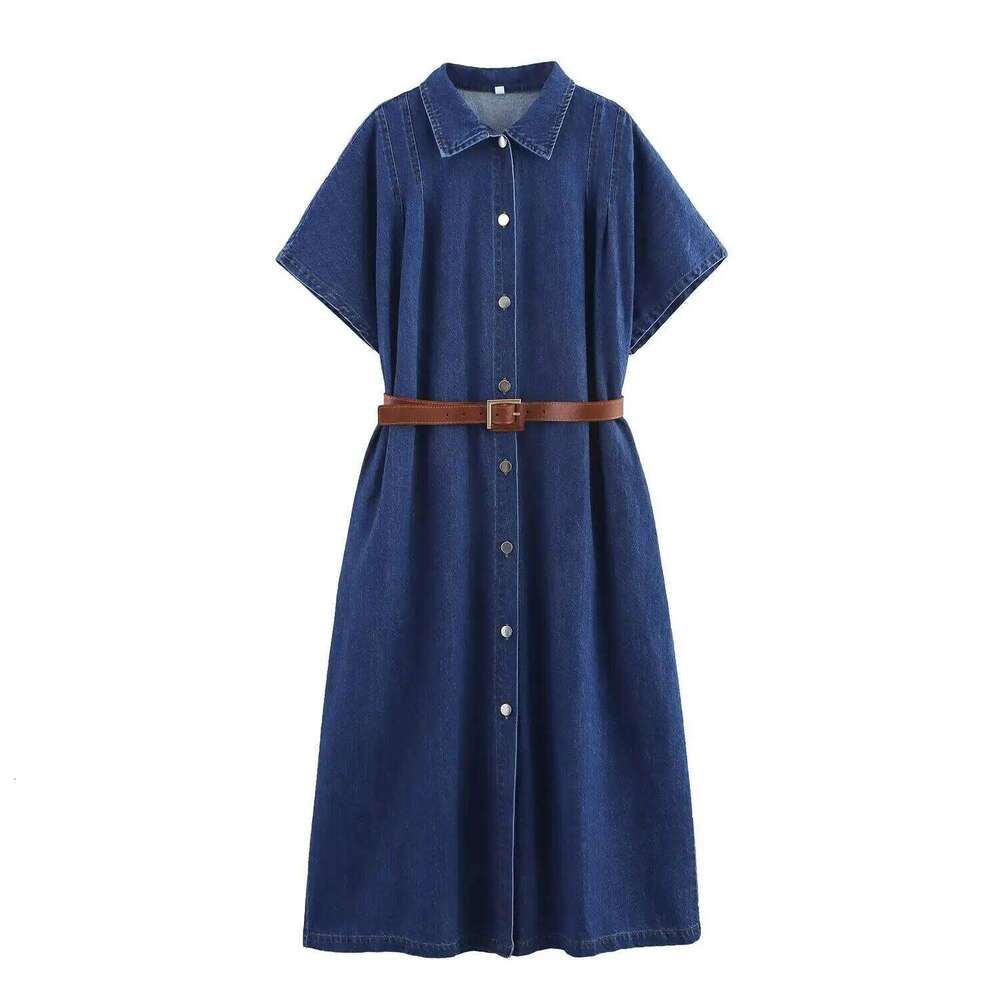 Vêtements de créateurs 2025 2025 Été pour femmes à manches courtes et à manches midi de jean avec des robes de fête de gain