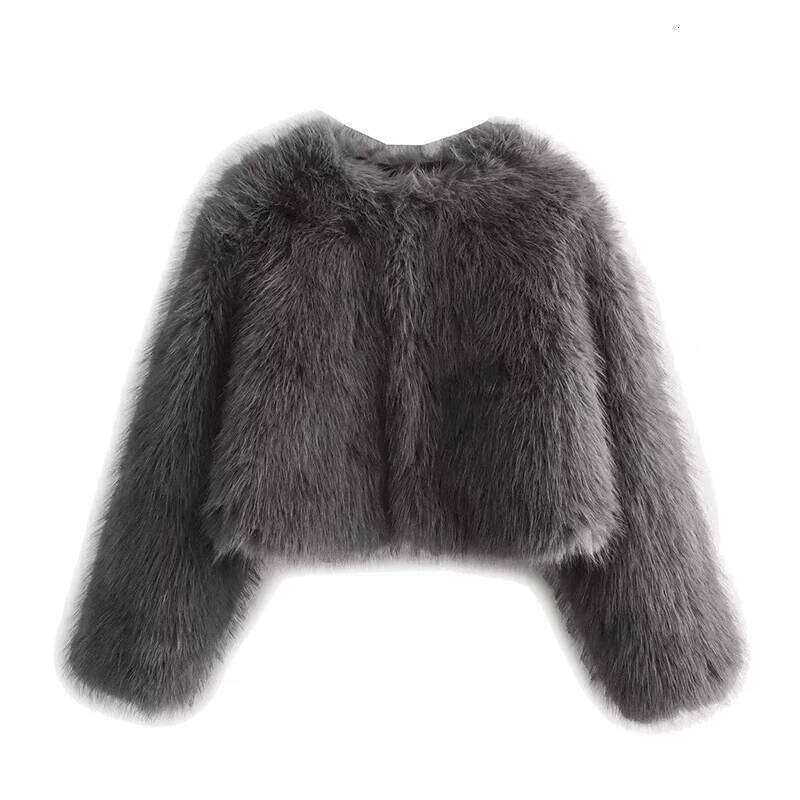 Vêtements de créateurs 2025 Spring Women's's Carganan Round Couche Pocket Fur Mabinet Sende Loose Suede Streetwear Vintag Vintag Extérieur