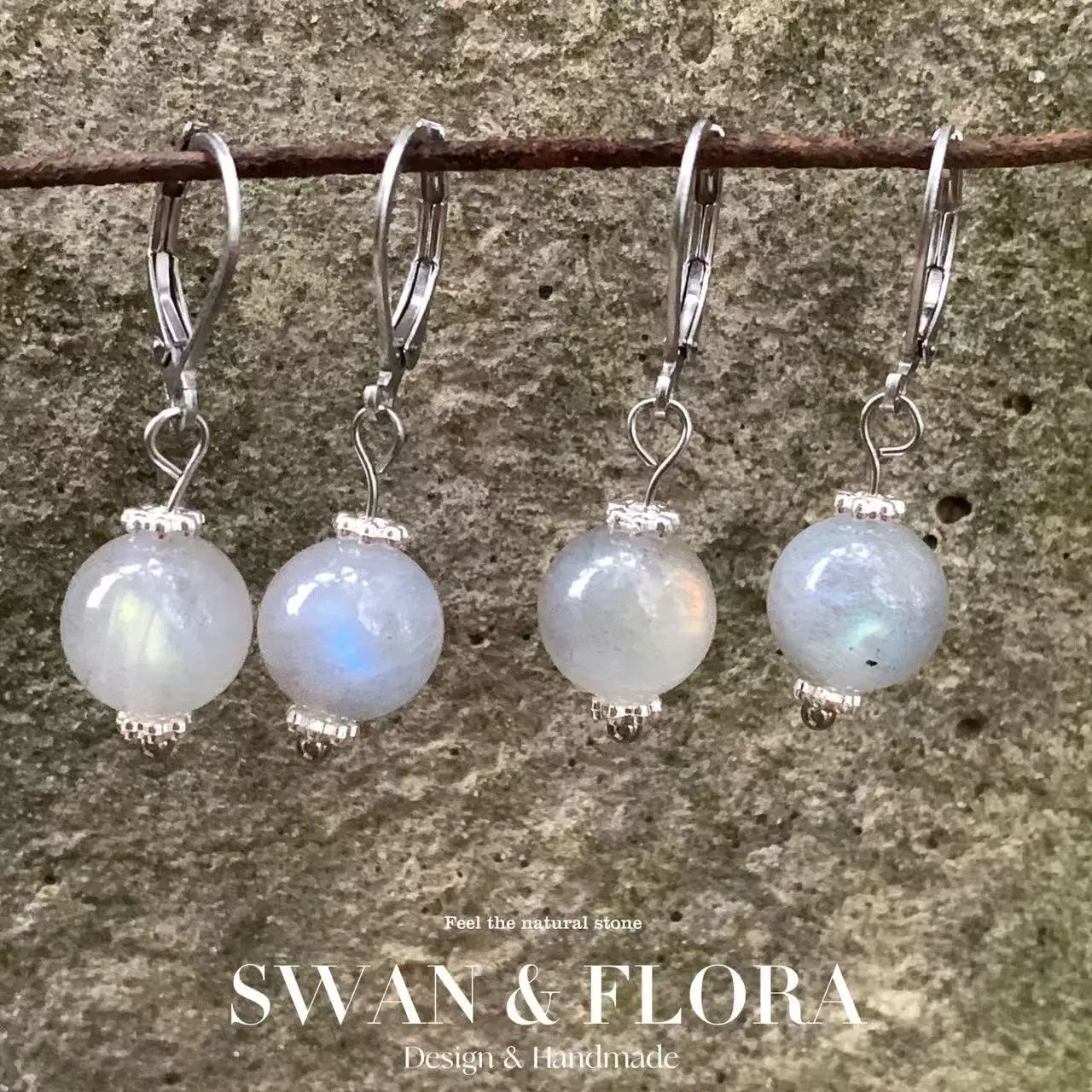Natural Moonstone Earrings Silver 925 Hanging Earrings Labradorite Original Gemstone Women High Quality Jewelry Handmade 250613
