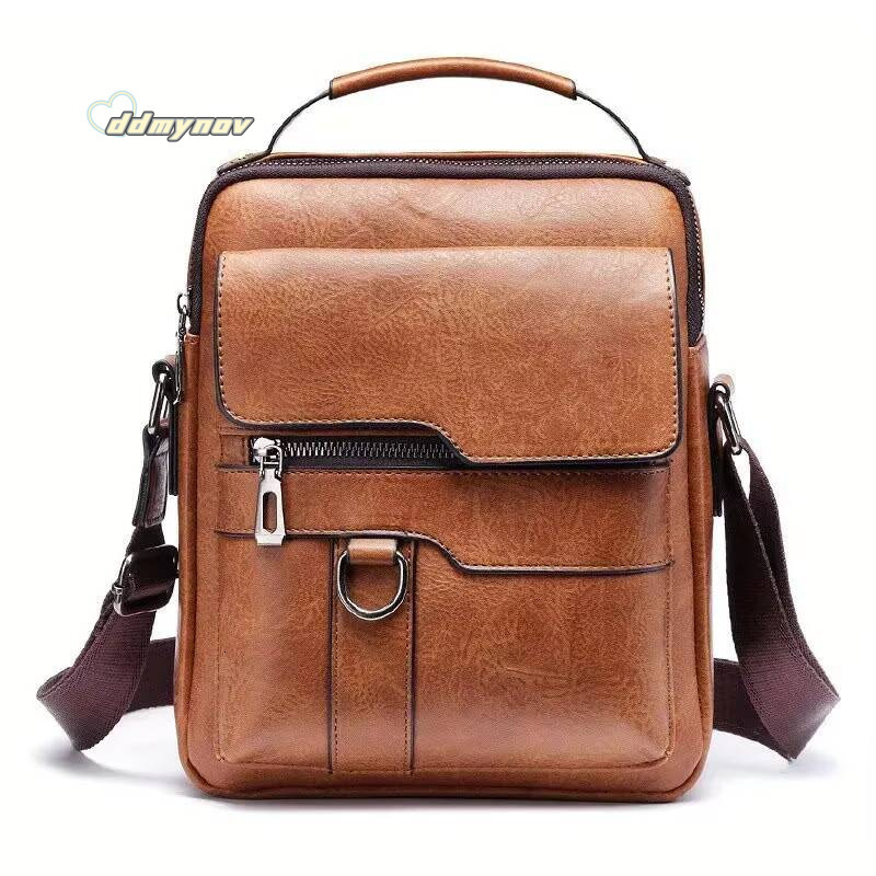 Shoulder for 9.7" iPad Men PU Leather Flaps Men's Crossbody Bags Business Flap Male Solid Messenger Travel Bag ddmynov