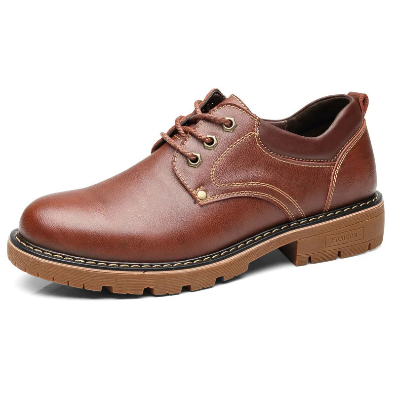 Fashion Chaussures en cuir authentiques Chaussures en cuir vache de vache Chaussures décontractées Chaussures masculines confortables Sole épaiss