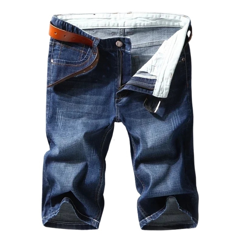 Shorts de jean mince décontractés hommes Été élastique confortable confortable bleu noir bermuda jeans vêtements masculins pantalons courts 25052
