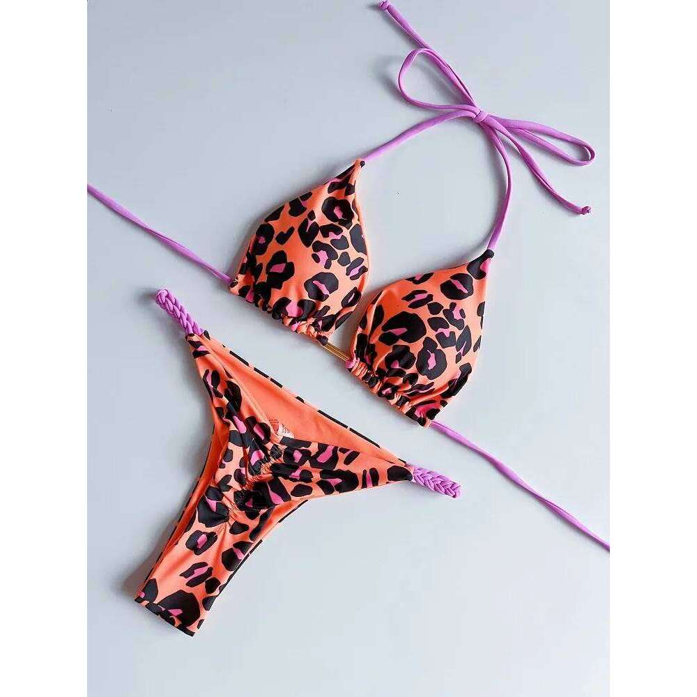 Ruotongsept Sexy Femmes Traided Corde Micro Bikinis 2024 Nouveau maillot de bain léopard Brésilien Biquinis Beach Bathing