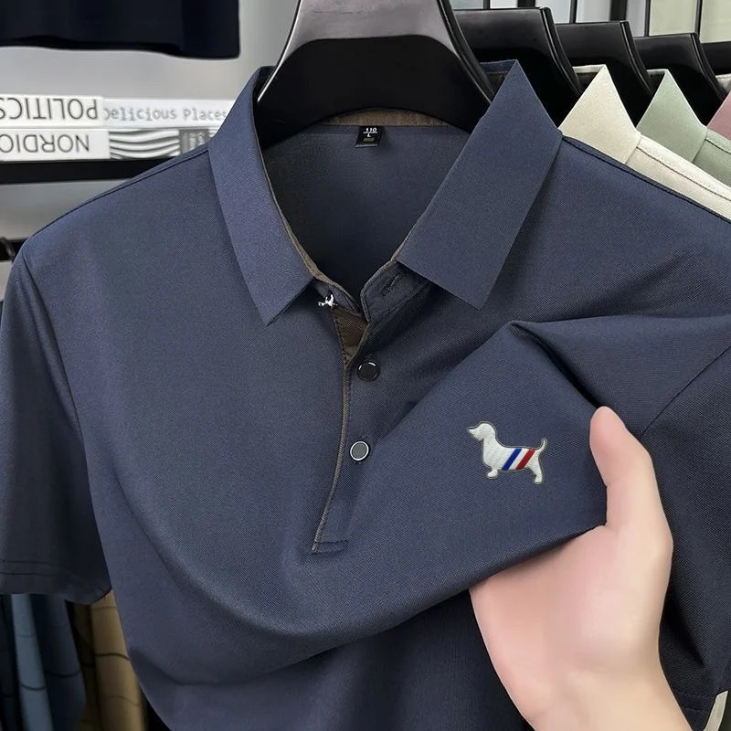 High end mens short sleeved polo shirt summer fashion highend custom dog badge n golf top casual Tshirt 250610